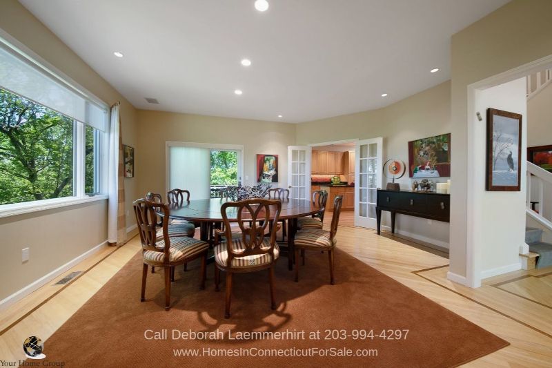New Fairfield CT Real New Fairfield CT- The formal dining room of this home in New Fairfield CT is perfect for large gatherings, intimate dinner parties, and celebrations.